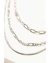 Shyanne Women's Layered Chain Safety Pin Necklace