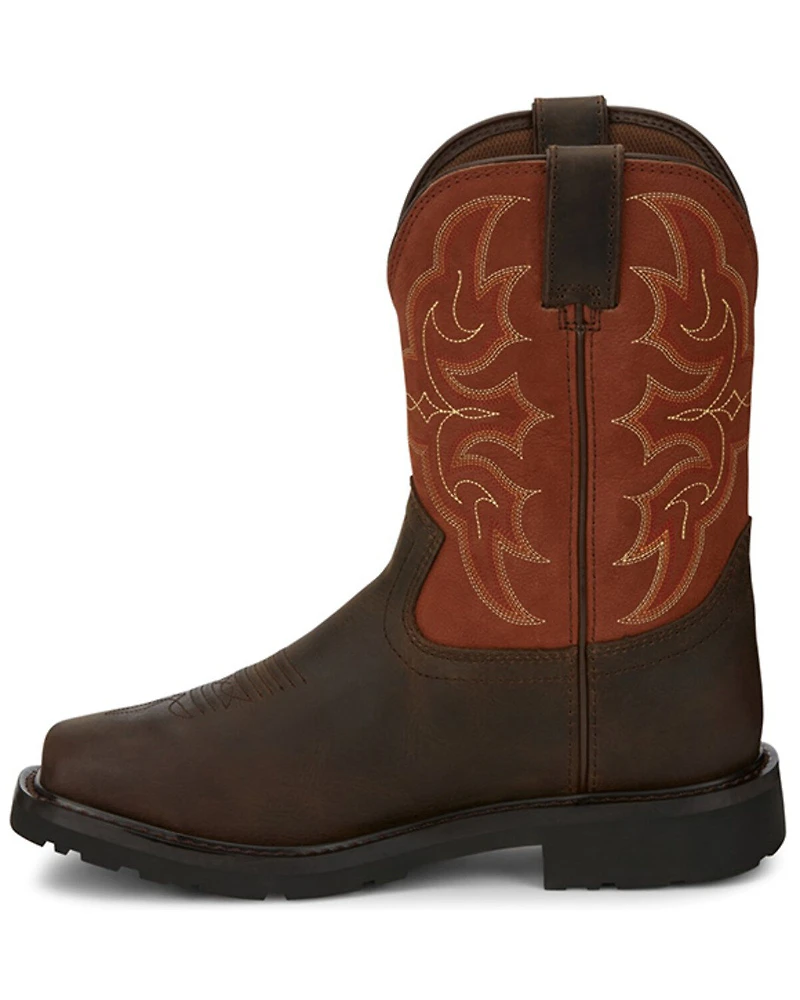 Justin Men's Ricochet Waterproof Western Work Boots - Composite Toe Met Guard