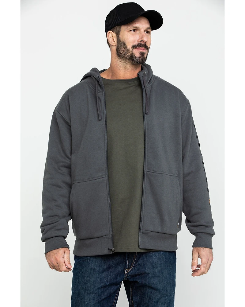Ariat Men's Rebar All-Weather Full Zip Work Hooded Sweatshirt - Tall