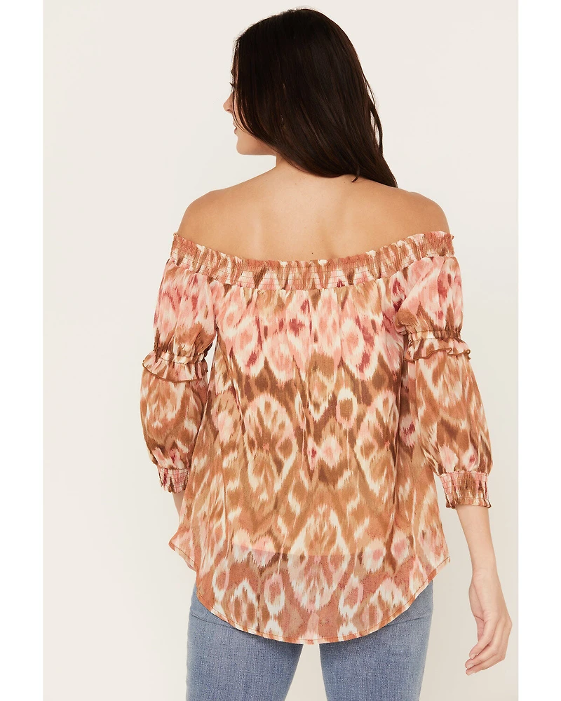 Shyanne Women's Ikat Peasant Blouse