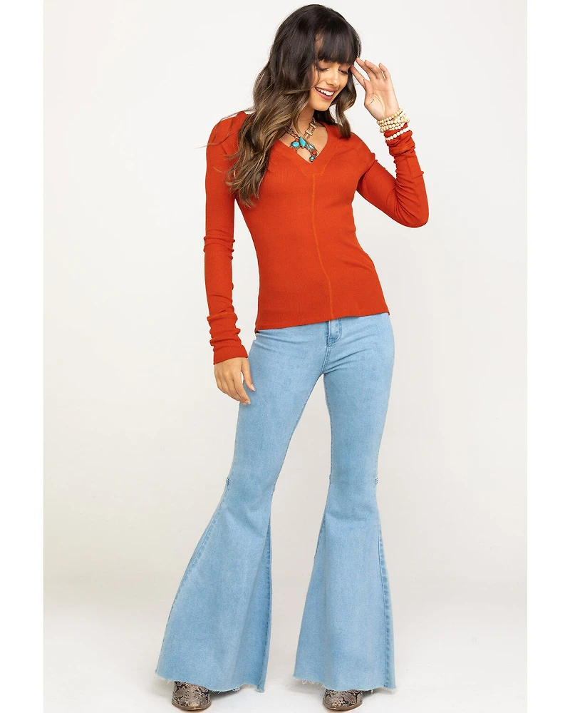 Red Label by Panhandle Women's Waffle Knit Top