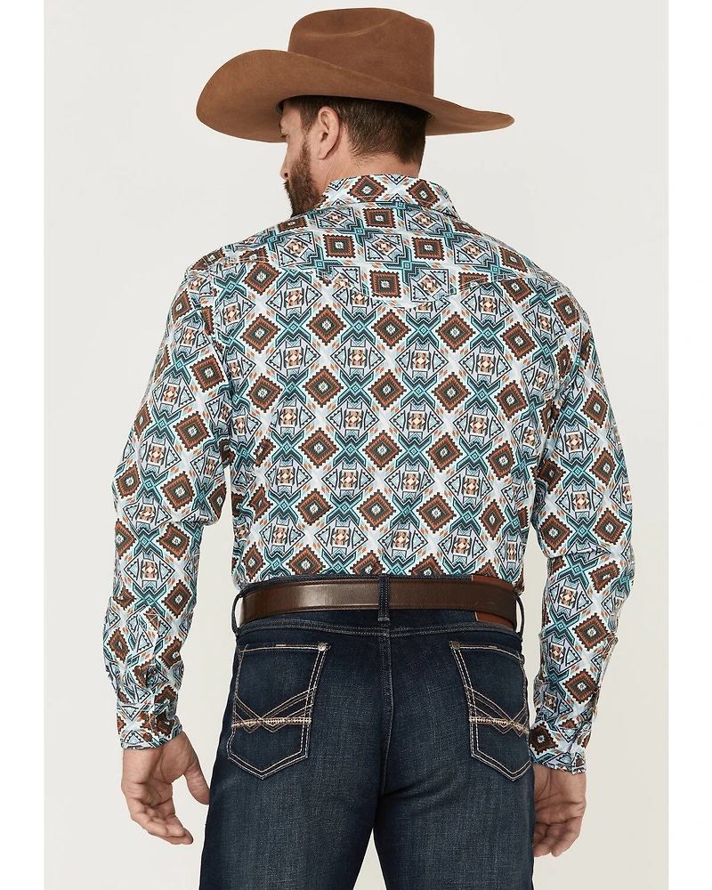 Cody James Men's Great Plains Southwestern Print Long Sleeve Snap Western Shirt