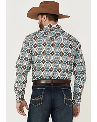 Cody James Men's Great Plains Southwestern Print Long Sleeve Snap Western Shirt