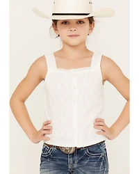 Shyanne Girls' Eyelet Button Front Tank Top