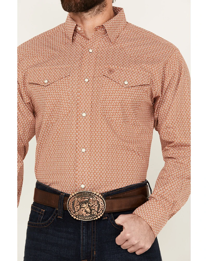 Ariat Men's Easton Geo Print Long Sleeve Pearl Snap Western Shirt