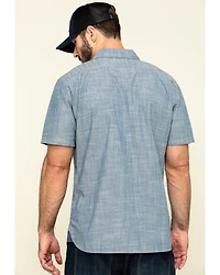 Hawx Men's Rancho Chambray Solid Short Sleeve Work Shirt - Tall