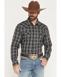 Cody James Men's Warriors Way Plaid Print Long Sleeve Snap Western Shirt