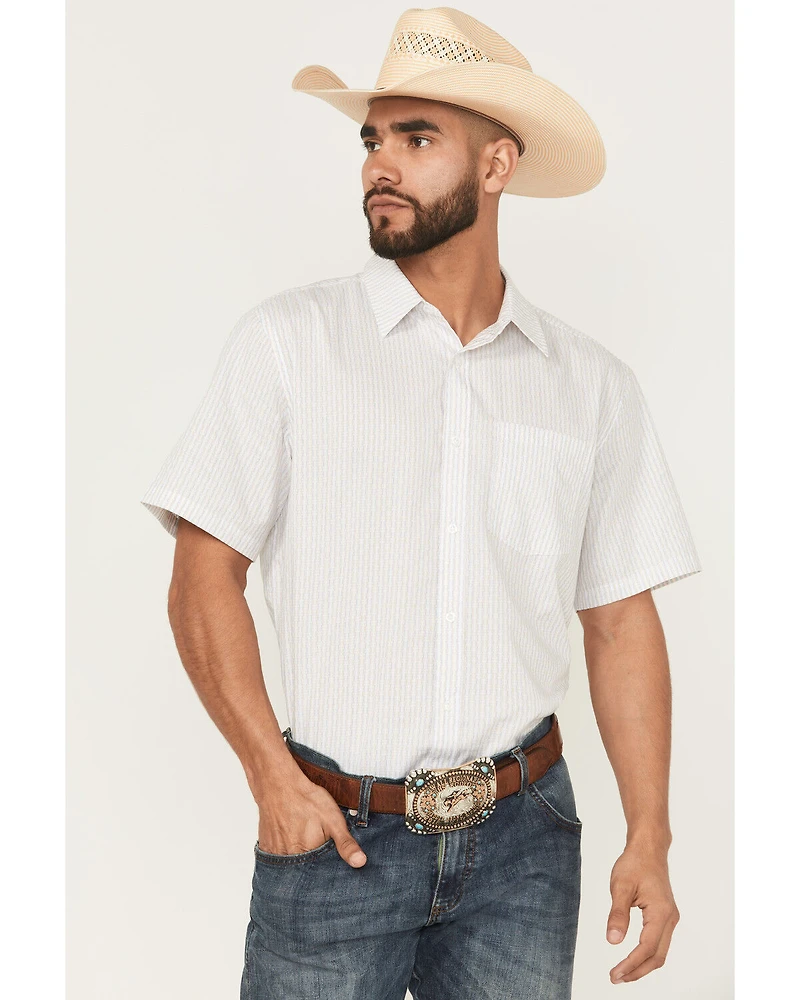 Gibson Trading Co Men's Pool Shark Geo Print Short Sleeve Button-Down Stretch Western Shirt