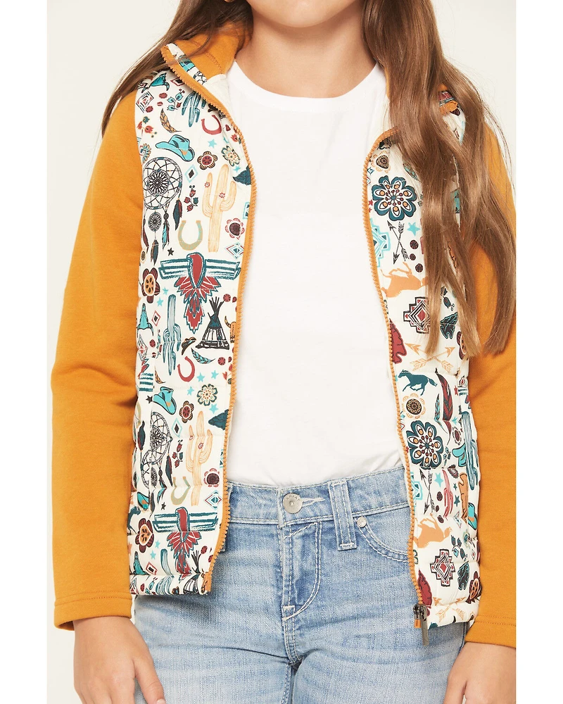 Cruel Girl Girls' Quilted Hybrid Hoodie and Vest