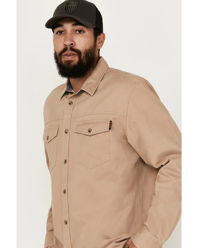 Hawx Men's All Out Woven Solid Long Sleeve Snap Work Shirt - Tall