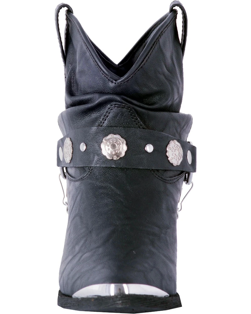 Dingo Women's Faux Concho Strap Slouch Booties - Round Toe