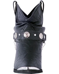 Dingo Women's Faux Concho Strap Slouch Booties - Round Toe