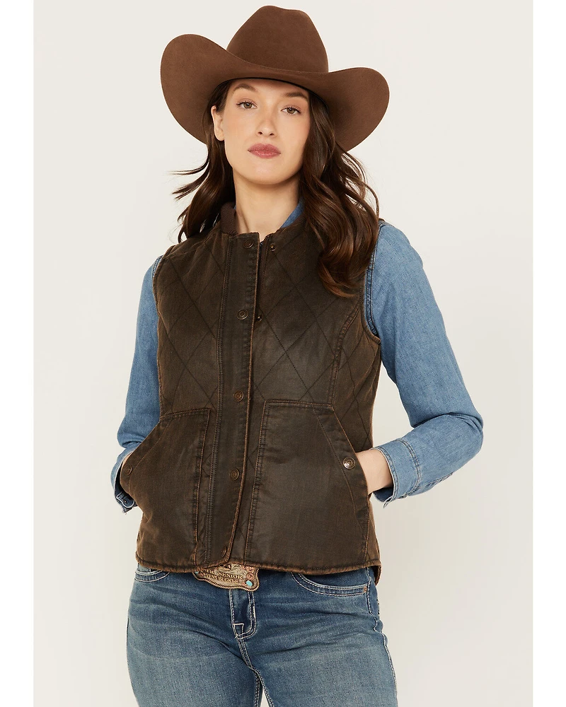 Circle S Women's Zip Front Enzyme Washed Cotton Concealed Carry Vest