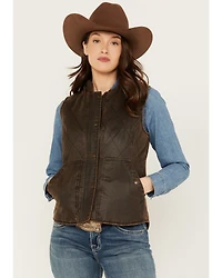 Circle S Women's Zip Front Enzyme Washed Cotton Concealed Carry Vest