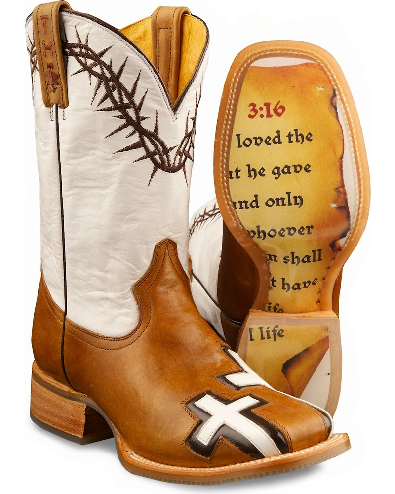 Tin Haul Women's Between Two Thieves & John 3:16 Western Boots - Square Toe