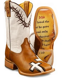 Tin Haul Women's Between Two Thieves & John 3:16 Western Boots - Square Toe
