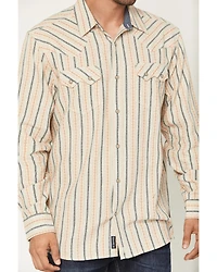 Moonshine Spirit Men's Archive Dobby Striped Print Long Sleeve Snap Western Shirt