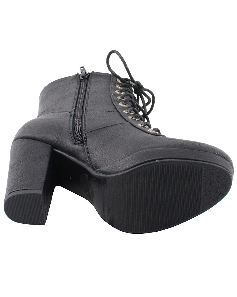 Milwaukee Leather Women's Lace Toe Platform Boots - Round
