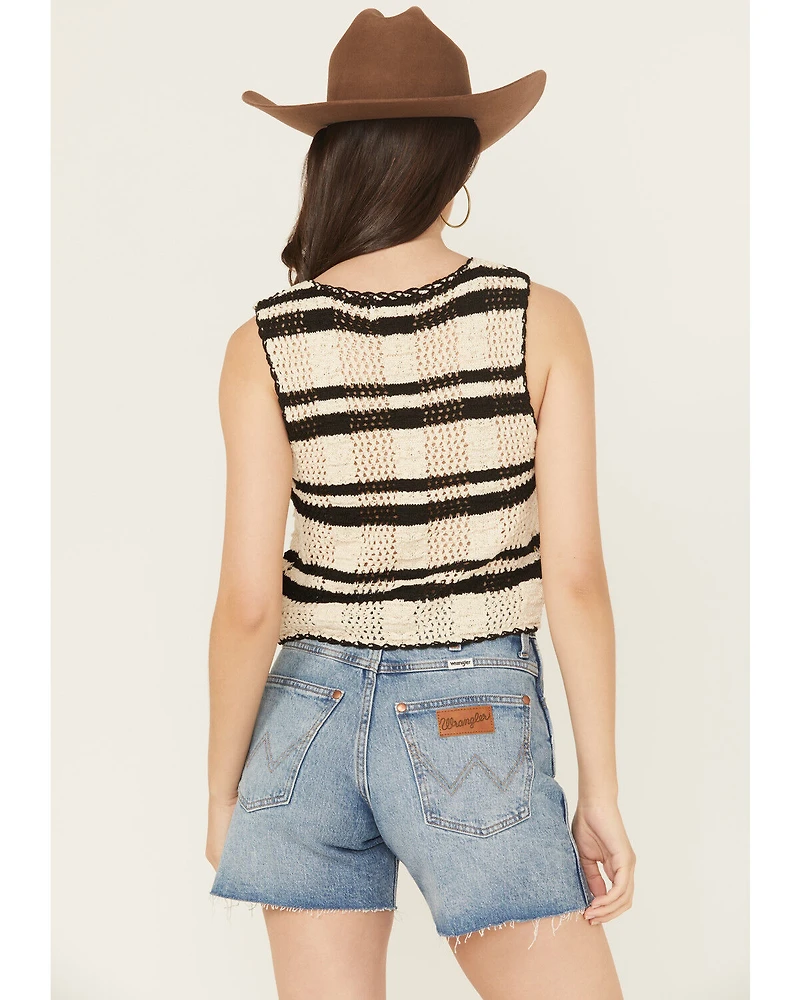 Revel Women's Striped Tie-Front Knit Vest