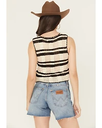 Revel Women's Striped Tie-Front Knit Vest