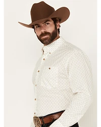 Wrangler Men's Classics Geo Print Long Sleeve Button-Down Western Shirt