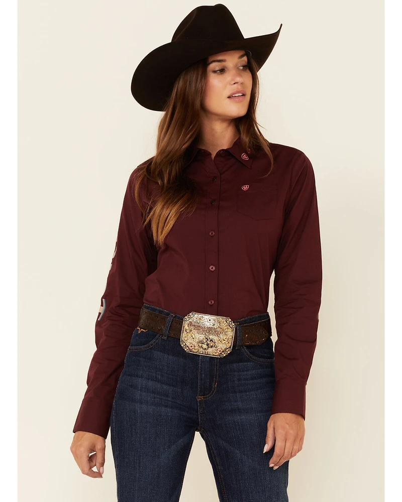Ariat Women's Zinfandel Team Kirby Stretch Long Sleeve Button Shirt