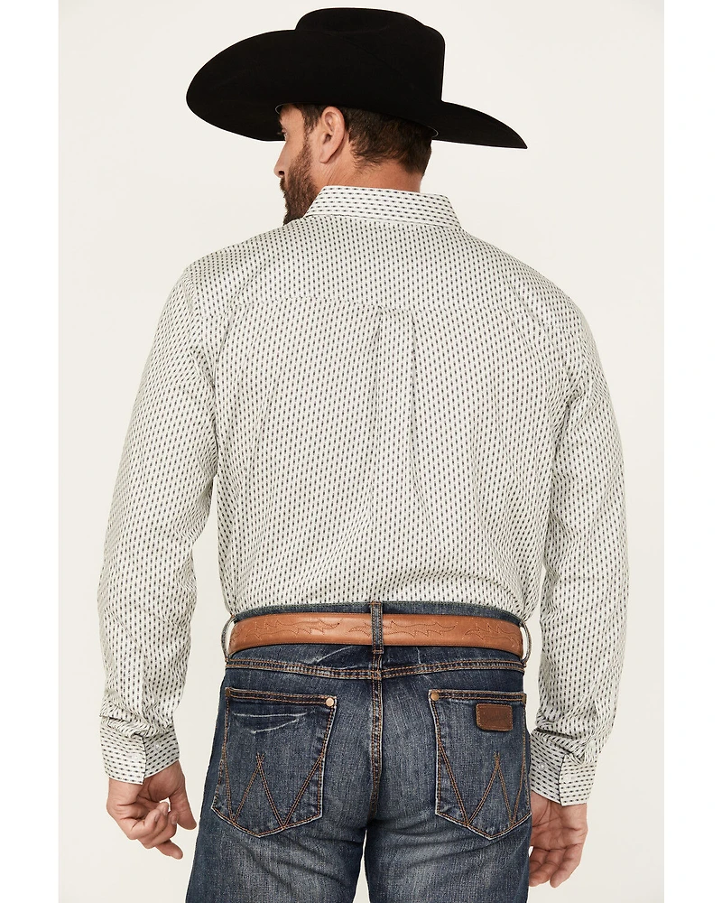 Cody James Men's Stirling Geo Print Long Sleeve Button-Down Stretch Western Shirt - Big