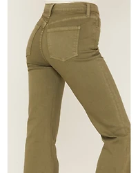 Sneak Peek Women's High Rise Raw Hem Crop Jeans