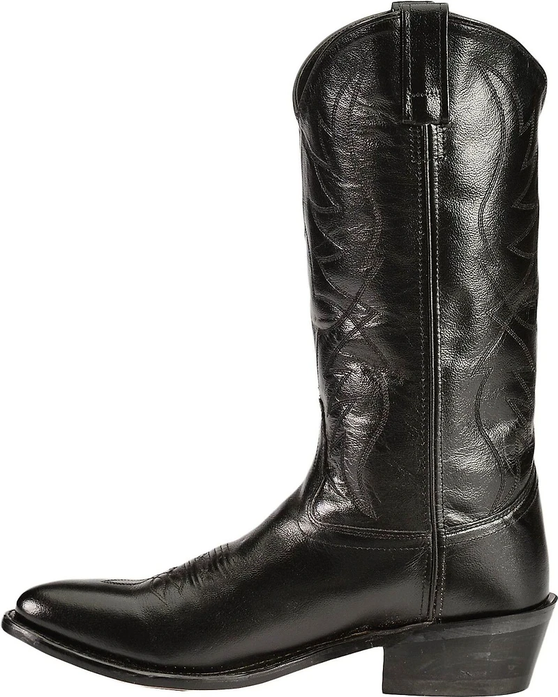 Old West Men's Smooth Leather Western Boots - Round Toe