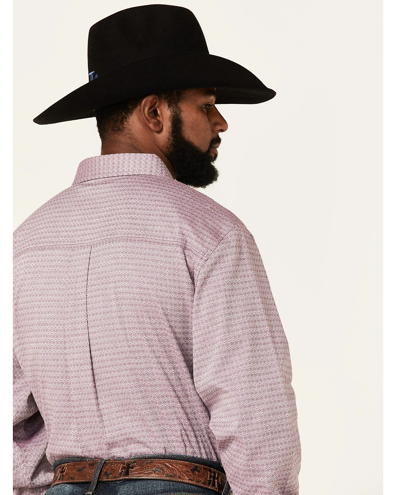 RANK 45® Men's Producer Jacquard Print Long Sleeve Button-Down Western Shirt