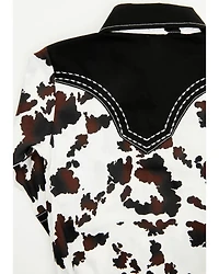 Cowgirl Hardware Infant Girls' Moody Cow Print Long Sleeve Snap Onesie