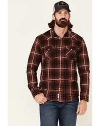 Flag & Anthem Men's Thornton Maroon Plaid Long Sleeve Snap Western Shirt