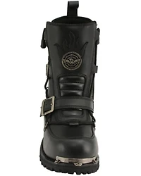 Milwaukee Leather Men's Tactical Buckle Logger Motorcycle Boots - Round Toe