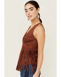 Idyllwind Women's Pennington Faux Suede Twisted Fringe Top