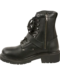 Milwaukee Leather Men's Buckled Lace-Up Boots - Round Toe
