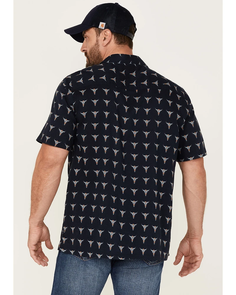 Gibson Men's Bull Pinata Print Western Shirt