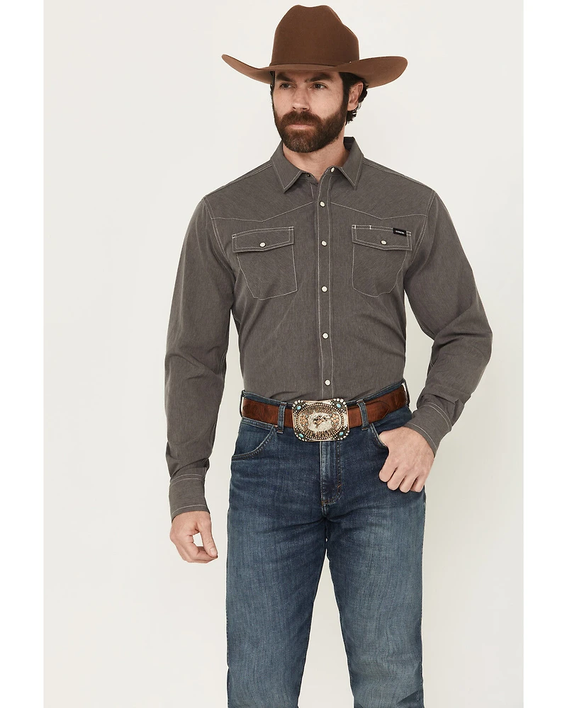 Cinch Men's Solid Long Sleeve Snap Performance Western Shirt