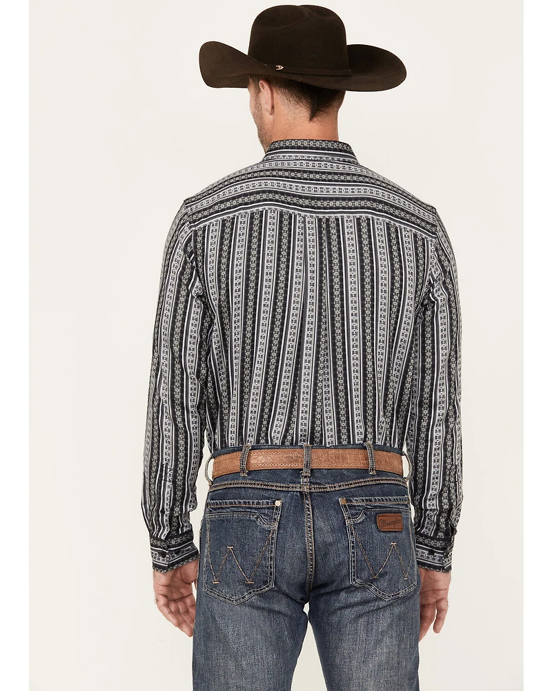Cody James Men's Wiltern Striped Long Sleeve Button-Down Stretch Western Shirt