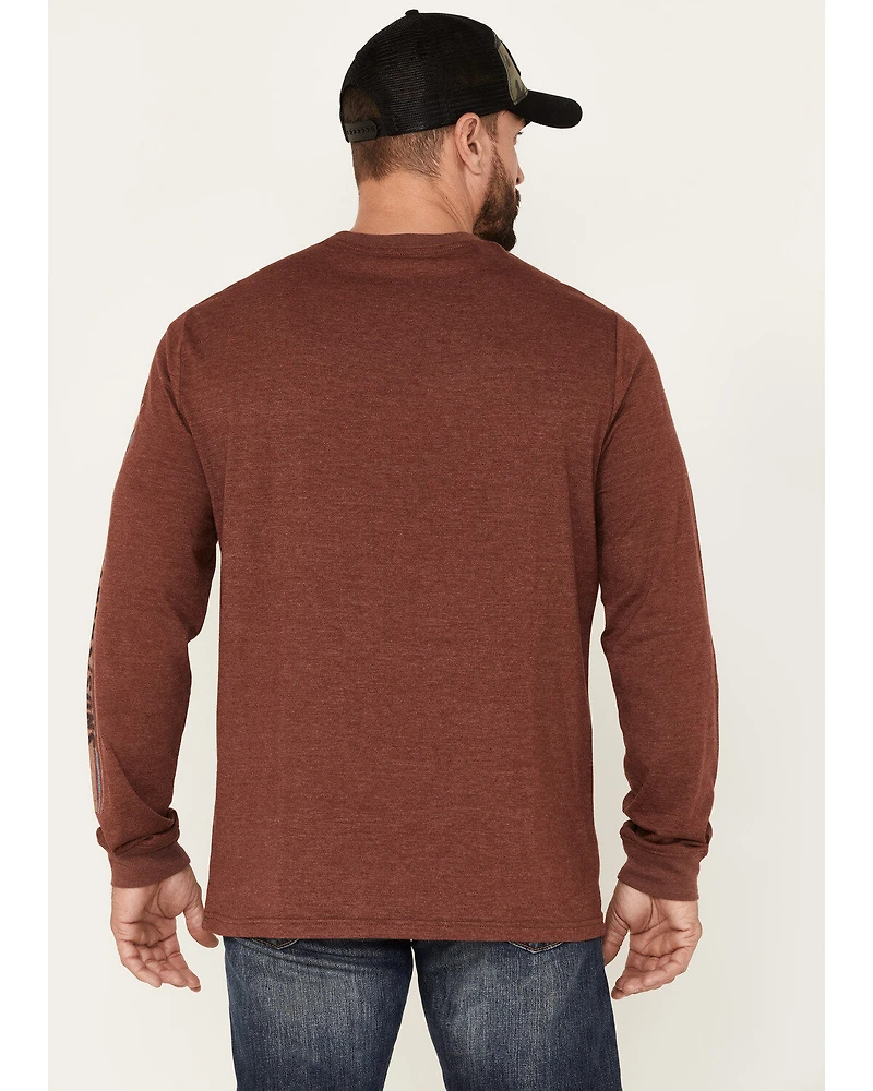 Brothers and Sons Men's Color Block Sunset Logo Long Sleeve T-Shirt