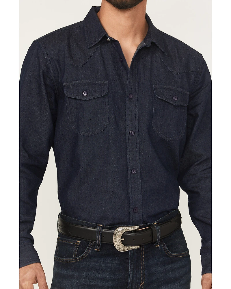 Cody James Black 1978™ Men's Mamba Dark Wash Denim Long Sleeve Button-Down Western Shirt
