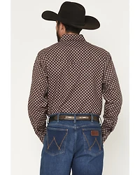 Ely Walker Men's Geo Print Long Sleeve Pearl Snap Western Shirt