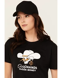 Troll Co Women's Savage Dirty Hands Clean Money Short Sleeve Graphic Tee