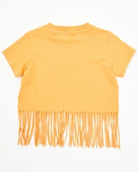 Shyanne Toddler Girls' It's About To Get Western Fringe Short Sleeve Graphic Tee