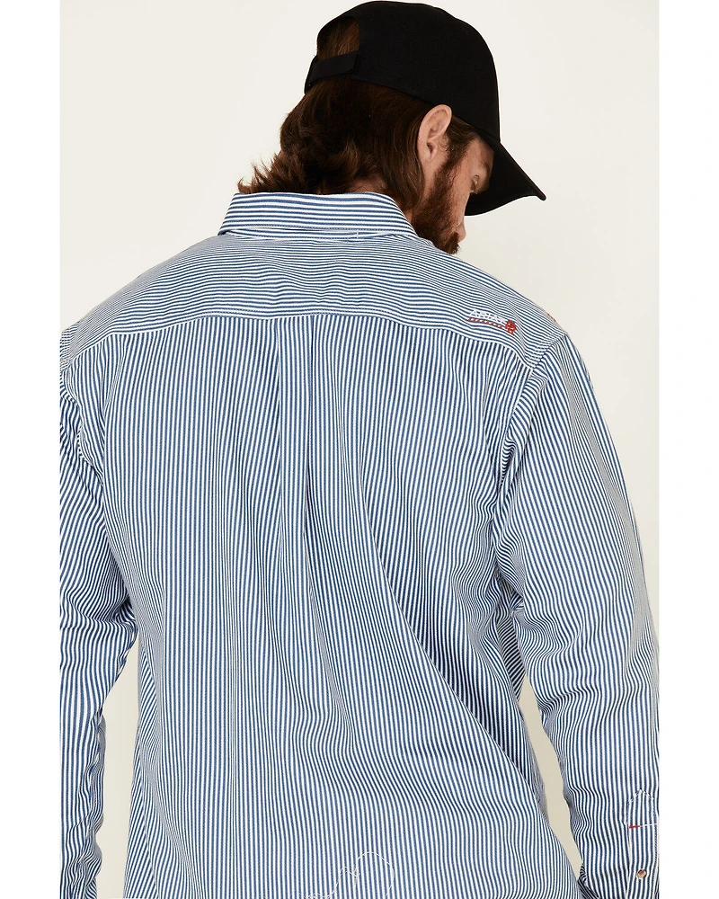 Ariat Men's FR Striped Long Sleeve Button Work Shirt