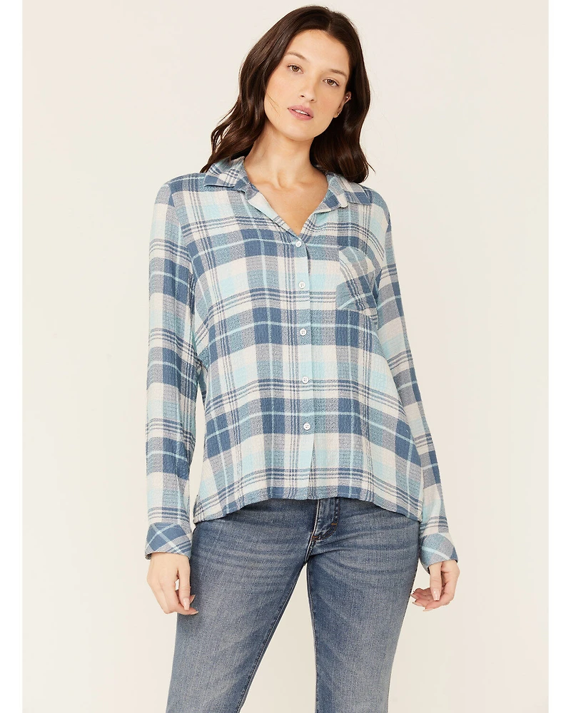 North River Women's Crinkle Ryn Plaid Shirt