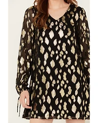 En Creme Women's Long Sleeve Mini Dress