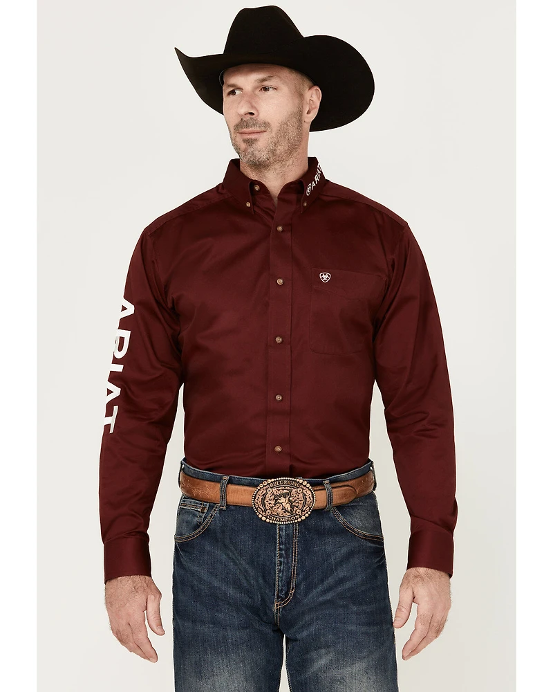 Ariat Men's Team Logo Twill Fitted Long Sleeve Button-Down Western Shirt