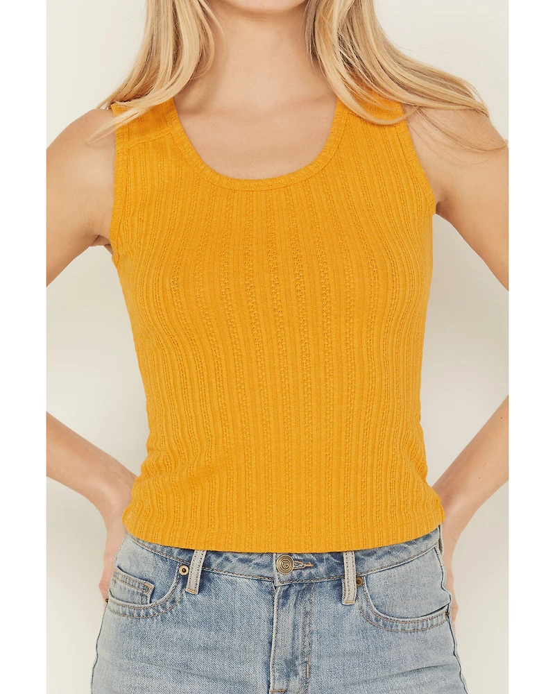 Shyanne Women's Pointelle Rib Knit Tank Top