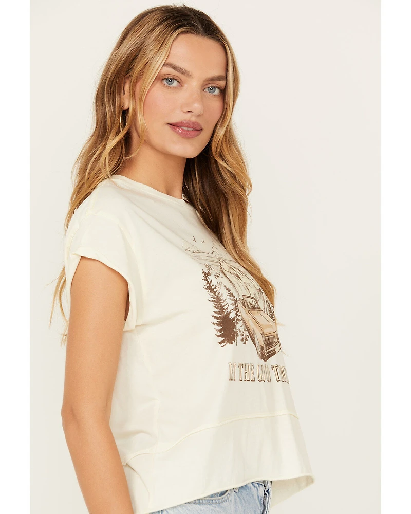 Cleo + Wolf Women's Let The Good Times Roll Seamed Short Sleeve Graphic Tee