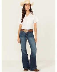 Ariat Women's Hasley Dark Wash Mid Rise Slim Trouser Denim Jeans
